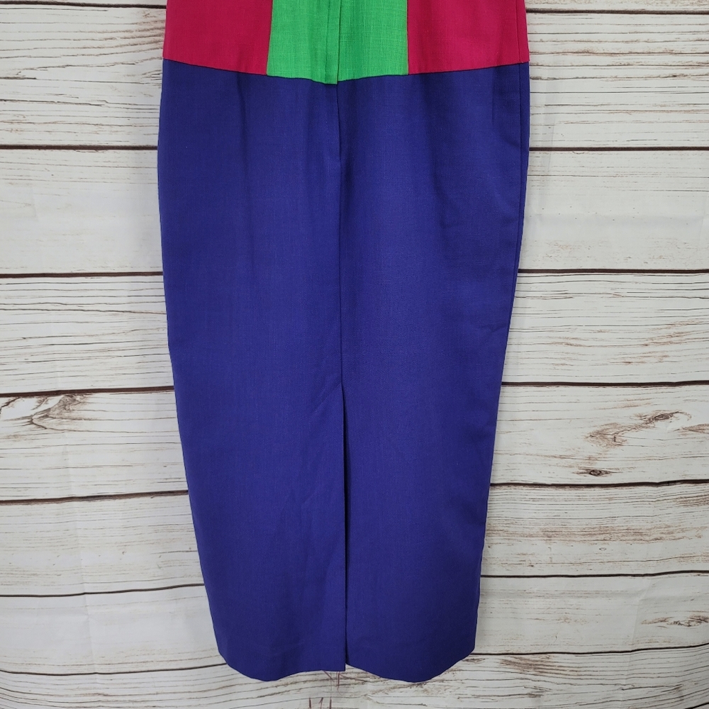 Leslie Lucks | Vintage 80s Colorblock Midi Dress - Picture 7 of 7
